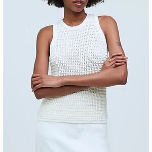 Madewell Women's White Crochet Sweater Tank